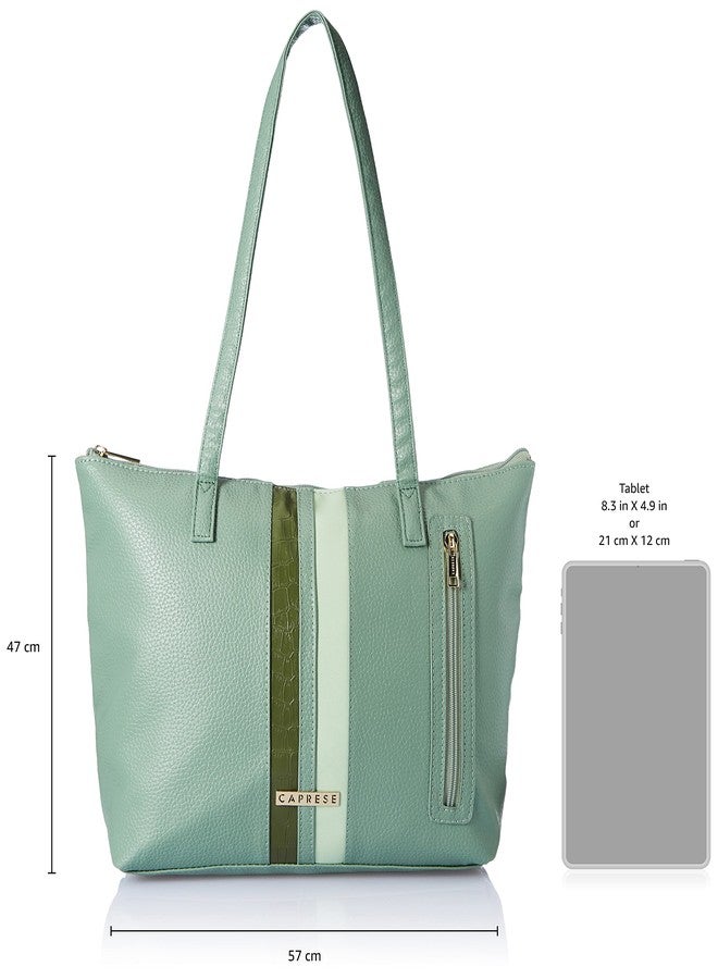 كابريس حقيبة حمل كبيرة الحجم من كابريس للنساء، طراز إيرينا تي، لون أخضر باهت - Image 3